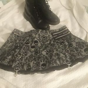 Goth, punk, Halloween,  skull, schoolgirl skirt